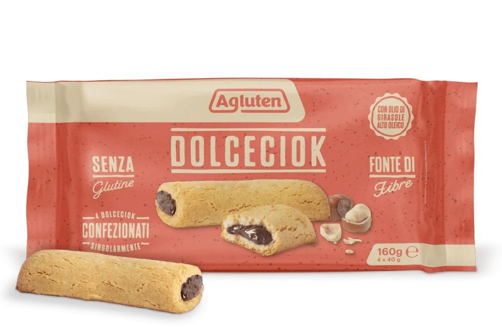 Dolceciok Glutenfreier Mürbeteig mit Haselnüssfüllung 160 g (4 x 40 g)