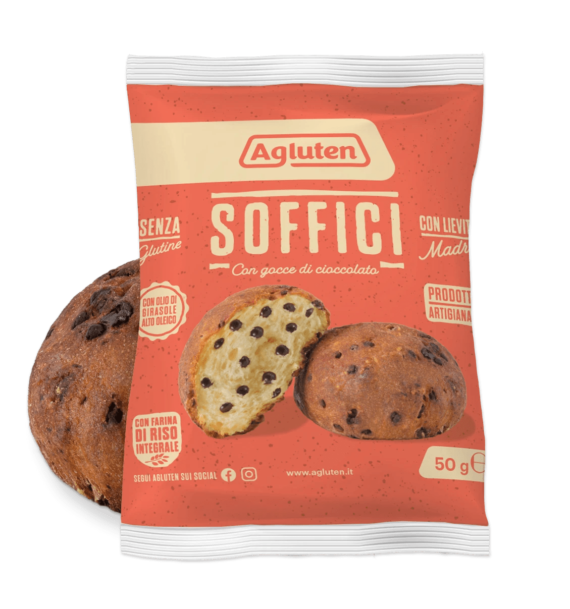 Brioche mit Schokoladenstückchen in Einzelportion 50g Agluten