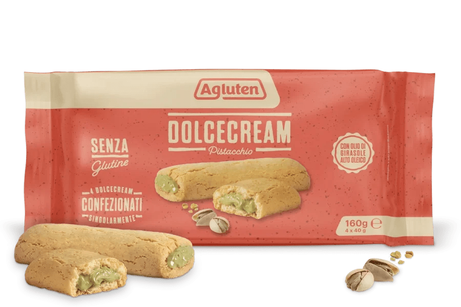 Dolcecream Glutenfreier, mit Pistazien gefüllter Keks 160 g (4 x 40 g)
